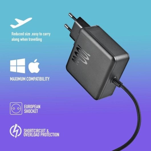 Cargador de pared NGS GAN100W-C USB-C 100W GaN PD 3.0 protección inteligente