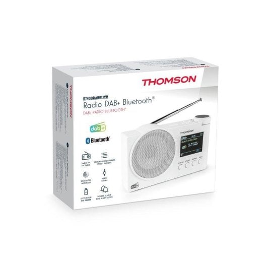 Radio Thomson RT400DABBTWH DAB+ Bluetooth USB doble alarma pantalla LED