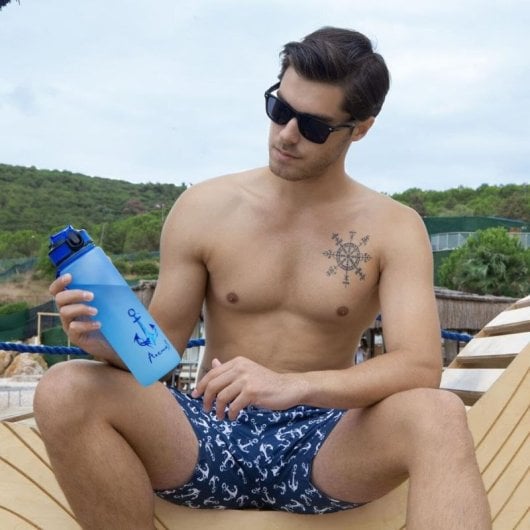 Anemoss Botella De Agua Tritan 1l Azul Resistente Y Reutilizable