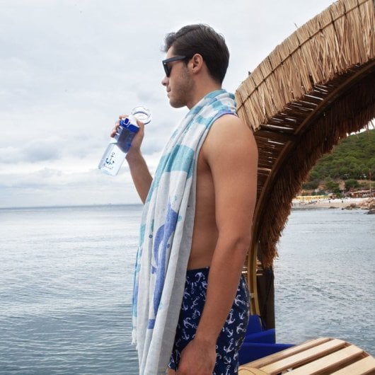 Anemoss Botella De Agua Tritan 600 Ml Azul Resistente, Unisex, Reutilizable