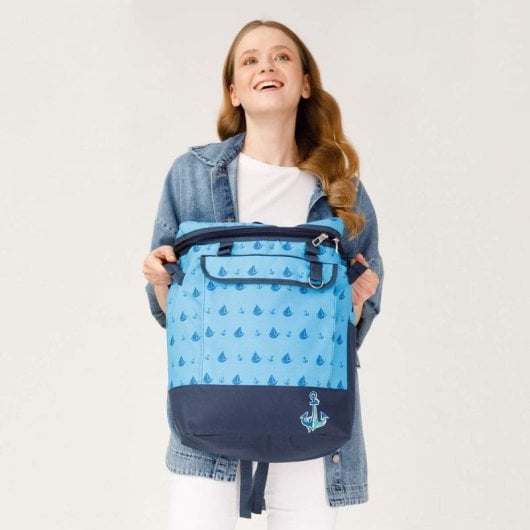 Anemoss Mochila Nevera Portátil 25l Aislante Azul Para Picnic Y Actividades Al Aire Libre