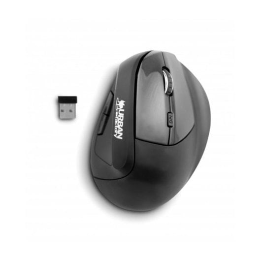 Maus Urban Factory Ergo PRO Bluetooth 2.4GHz 4000DPI Schwarz Vertikal Wiederaufladbar