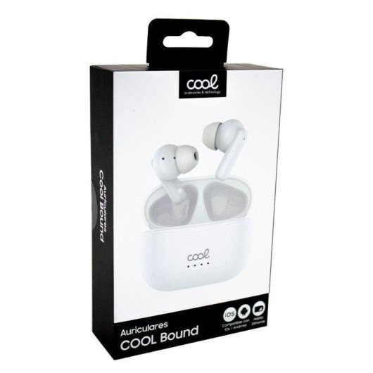 Auricolari Cool Bound wireless Bluetooth Hi-Fi con display LED e powerbank bianchi