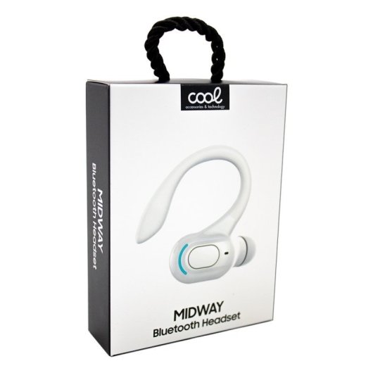 Casque Cool Midway sans fil Bluetooth avec micro et bouton de contrôle blanc