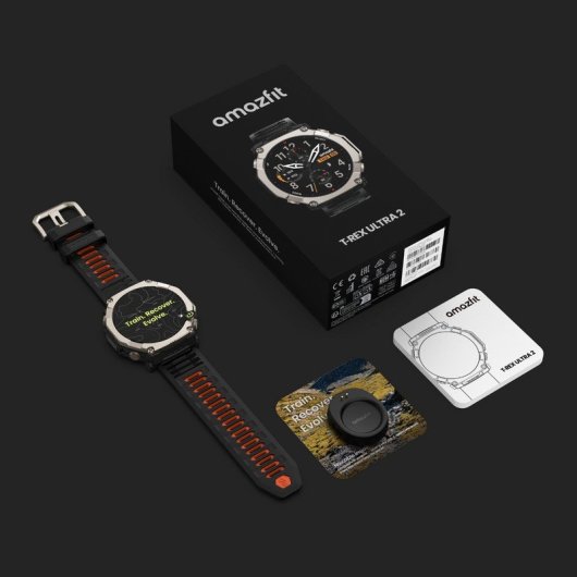 Amazfit T-Rex Ultra 2 GPS NFC 51mm AMOLED Titan Schwarz Braun Einheitsgröße 10ATM Wasserdicht