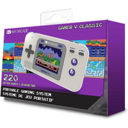 My Arcade Gamer V Classic Portátil 220 Juegos Pantalla LCD Gris y Púrpura