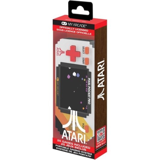 My Arcade Atari Pixel Pocket Pro Retro Portátil 25 juegos Atari Llavero Negro