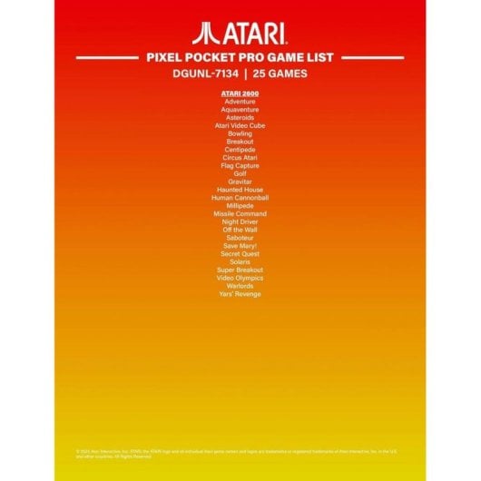 My Arcade Atari Pixel Pocket Pro Retro Portátil 25 juegos Atari Llavero Negro