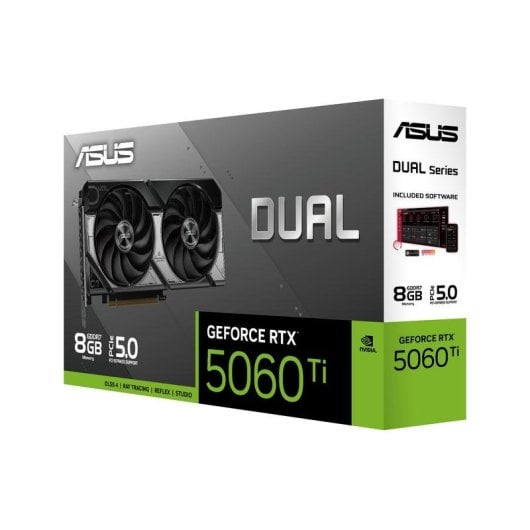 Tarjeta Gráfica ASUS GeForce RTX 5060 Ti 8GB GDDR7 DLSS4 RTX Reflex 2 AI Ventiladores