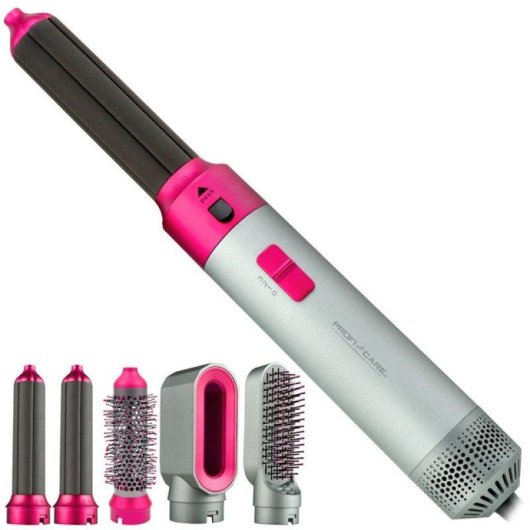 Multi-Haarstyler ProfiCare PC-HAS 3132 1000W 3 Temperaturstufen 5 Aufsätze Grau/Rosa