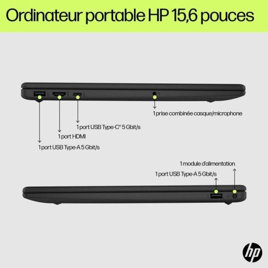 Ordinateur portable HP 15-fd0011nf 15.6" Intel Core 7 150U 16GB 512GB SSD Intel Graphics Windows 11 Home