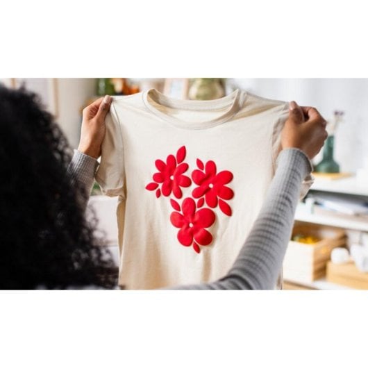 Vinile termoadesivo Cricut Puff Iron-On bianco opaco lavabile 305 mm