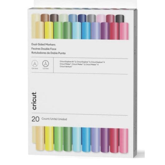 Marker Cricut Dual-Sided 20 Farben Feine Spitze 1 mm Hängende Box