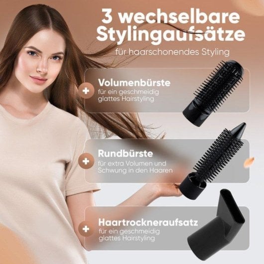 Moldeador Multifunción Clatronic HAS 3818 800 W 2 Temperaturas 3 Accesorios Cable Giratorio Negro Cobre