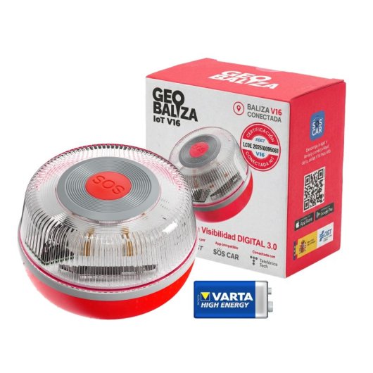 Baliza Geobaliza IoT V16 Homologada DGT - Conectividad 12 años con APP