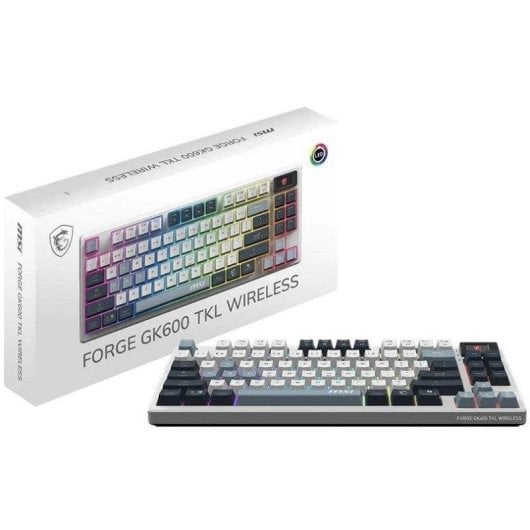 Tastiera MSI FORGE GK600 TKL meccanica wireless RGB con display e hot-swap
