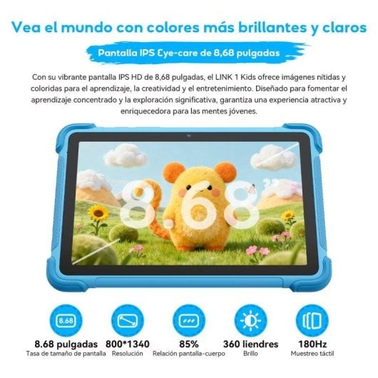 Tablet Blackview Link 1 Kids 8,68" 64GB WiFi 5000mAh Android 16 Morado