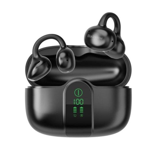 Kopfhörer Blackview AirBuds 15 kabellos Bluetooth 6.0 Offenes Clip-Design ENC IPX5 Schwarz