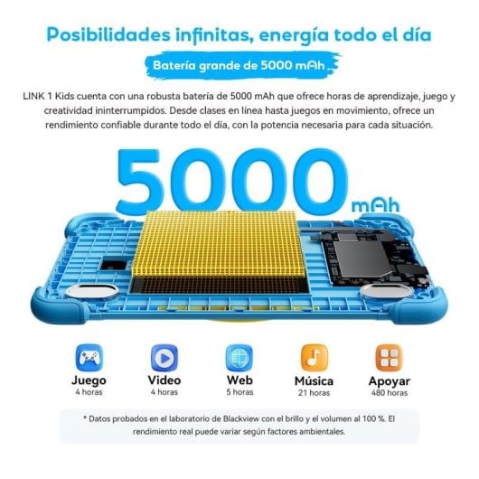 Tablet Blackview LINK 1 Kids 8,68" 64GB WiFi 5000mAh Android 16 Azul