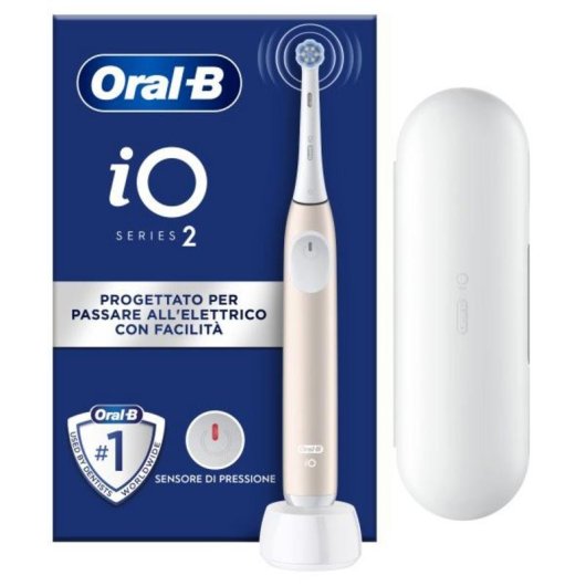Escova de dentes elétrica Oral-B iO2 vibratória 3 modos rosa e branca com estojo
