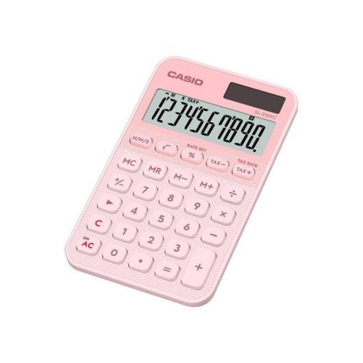 Calculadora Casio SL-310YC Rosa Claro 10 Dígitos Solar y Batería con Funda