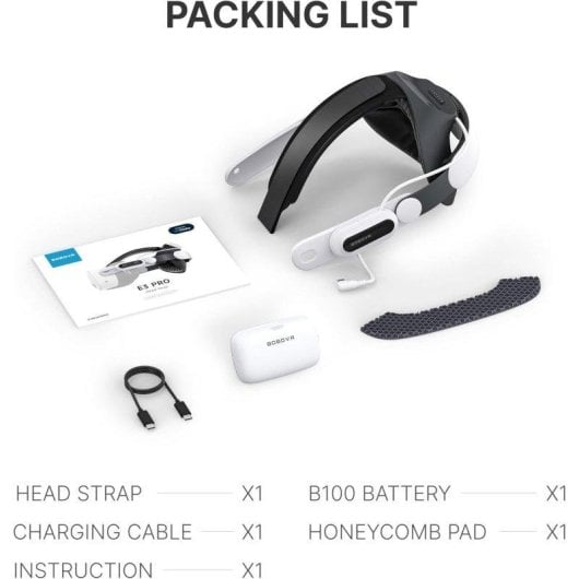 Correa de batería BOBOVR E3 Pro para Meta Quest 3/3S carga rápida y audio 3,5 mm