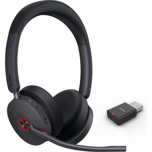 Auriculares Yealink WH68 Hybrid inalámbricos Bluetooth y DECT con Cancelación de Ruido para oficina, micrófono y base de