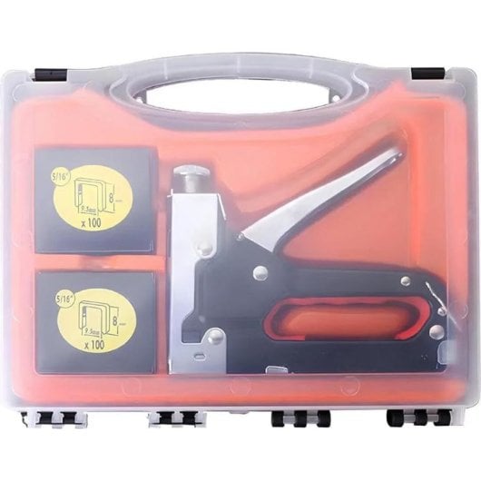Tacker manual Avizar TX-8962 pressão ajustável aço inoxidável preto