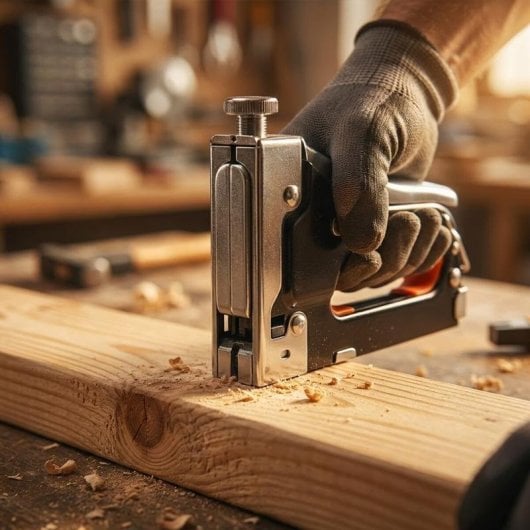 Tacker manual Avizar TX-8962 pressão ajustável aço inoxidável preto