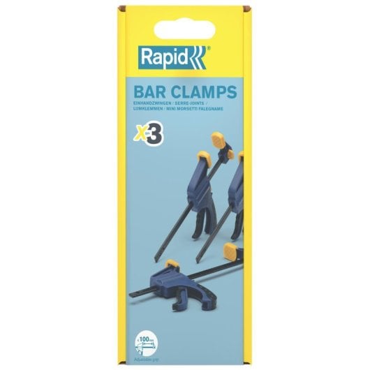 Abrazadera Rapid 5001717 Mini Einhandzwinge 10 cm ouverture bleue compacte