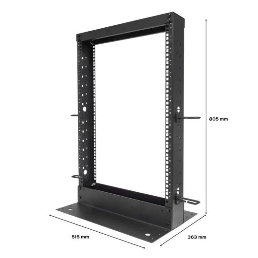 Armario rack Aiten Data 15U marco abierto 2 columnas 150 kg gestión cables