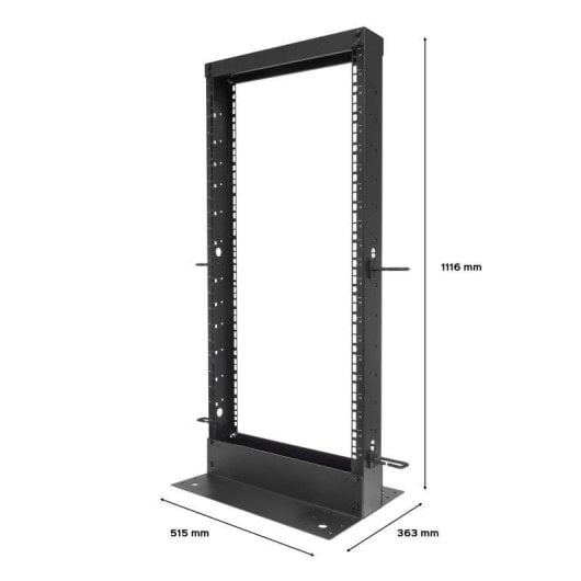 Armario rack Aiten Data 22U marco abierto 2 columnas gestión de cables