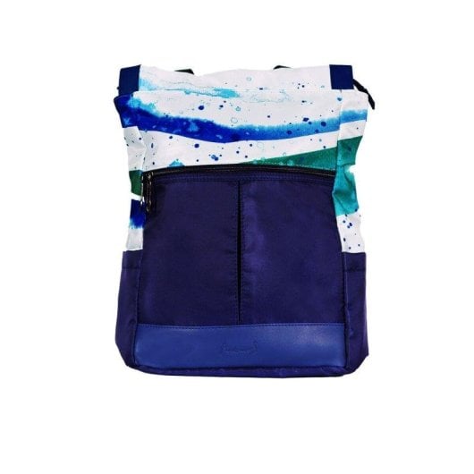 Mochila Anemoss 8681126435888 Oxford 14 pouces Imperméable Bleu Marine/Blanc