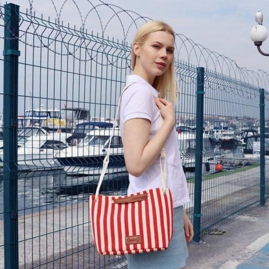 Sac bandoulière Anemoss Rouge 23,5x12x22 cm tissu femme