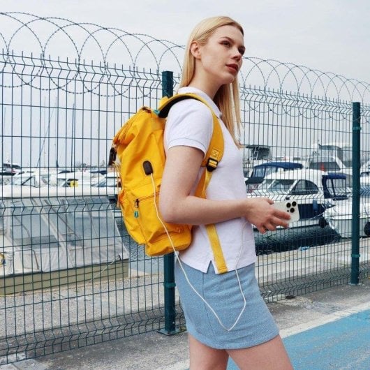 Mochila Anemoss 15 pouces jaune imperméable ergonomique polyester