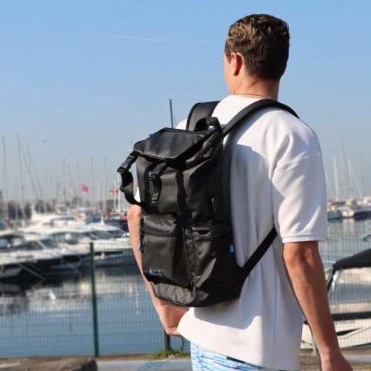 Mochila Anemoss 15 pouces Noir Polyester Imperméable Acolchada Ergonomique