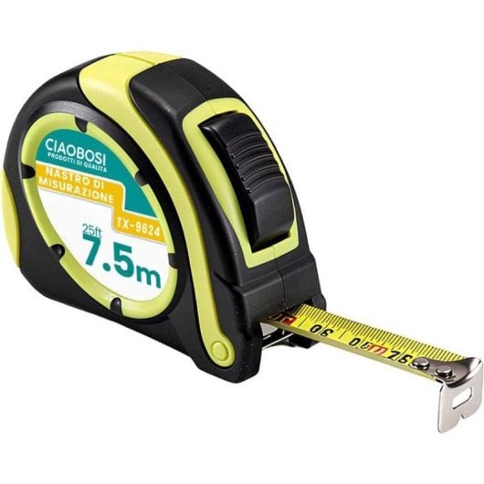 Maßband Avizar TX-9624 7,5 m ABS Edelstahl Schwarz Autolock