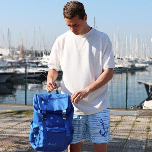 Mochila Anemoss 8681126435932 15 pouces Bleu Marine Résistante à l’eau