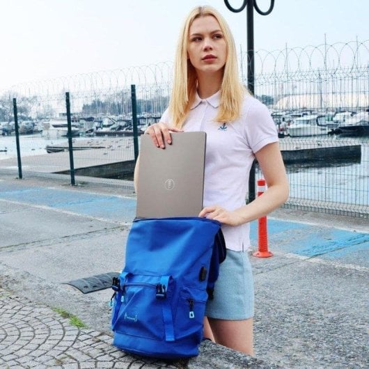 Mochila Anemoss 8681126435932 15 pouces Bleu Marine Résistante à l’eau