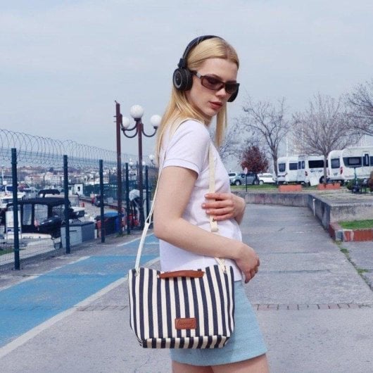 Sac bandoulière Anemoss Bleu Marine 23,5x12x22 cm tissu résistant