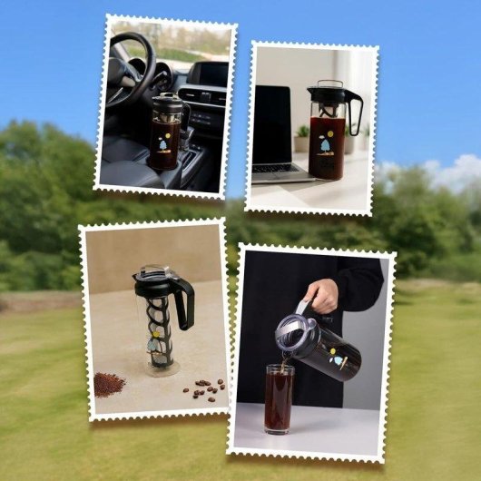 Cafetière cold brew Any Morning 1,3L verre borosilicate noire lave-vaisselle