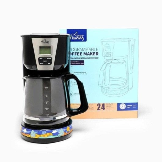 Cafetière à filtre Any Morning 2L 15 Tasses 1000W LCD Programmable Noir