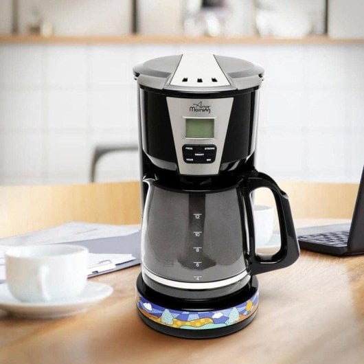 Cafetière à filtre Any Morning 2L 15 Tasses 1000W LCD Programmable Noir
