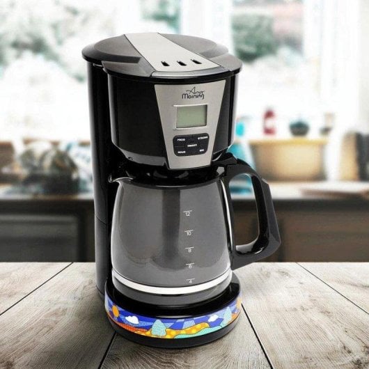 Cafetière à filtre Any Morning 2L 15 Tasses 1000W LCD Programmable Noir