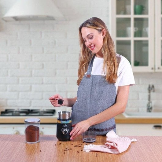 Moulin à café Any Morning 150W 70g Noir Acier Inoxydable Facile à Nettoyer