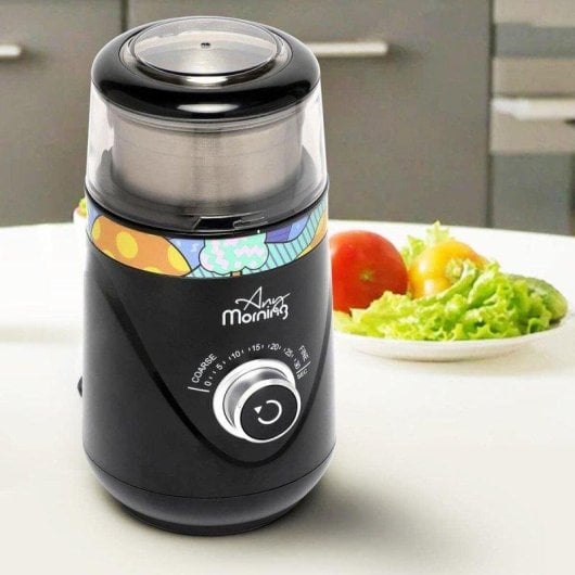Moulin à café Any Morning 150W 70g Noir Acier Inoxydable Facile à Nettoyer