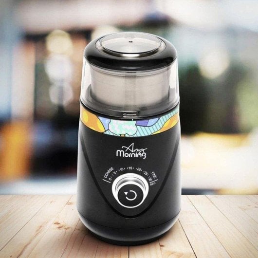 Moulin à café Any Morning 150W 70g Noir Acier Inoxydable Facile à Nettoyer