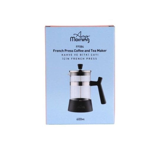 Cafetière à piston Any Morning 600 ml Acier inoxydable Verre borosilicate Facile à nettoyer