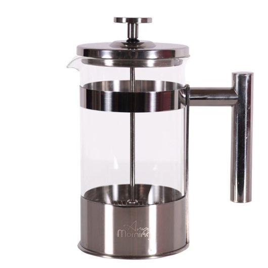Cafetière à piston Any Morning 600 ml Acier inoxydable Verre noir Facile à nettoyer