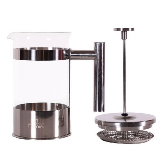 Cafetière à piston Any Morning 600 ml Acier inoxydable Verre noir Facile à nettoyer